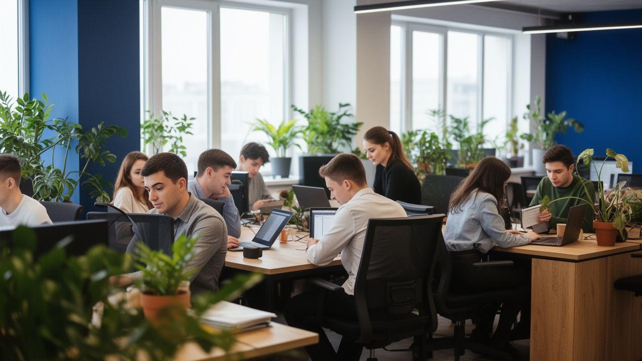 Команда агенції Ампер за роботою у харківському офісі